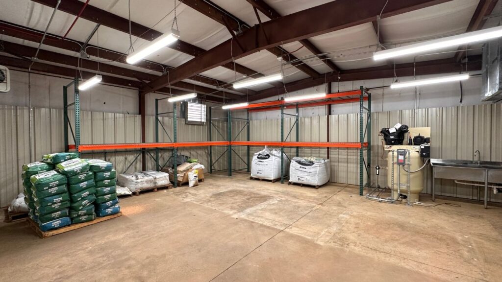 Interior of Riverbend soil shed 