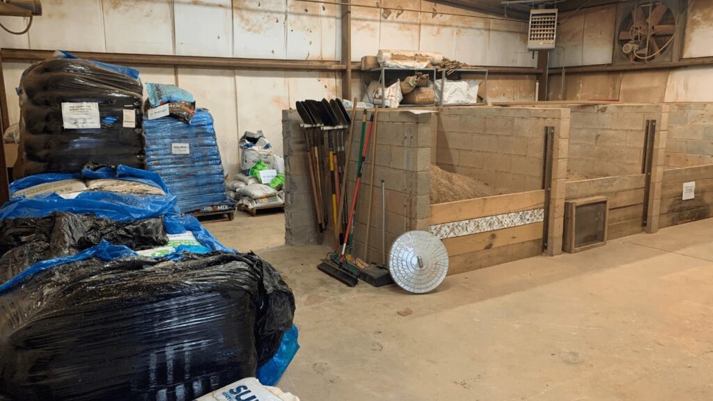 Space inside the Riverbend soil shed